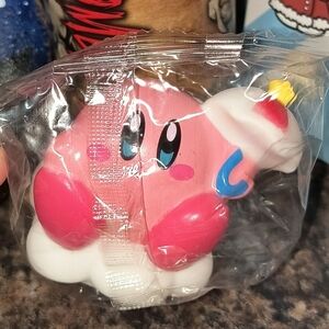 Pink Kirby umbrella Nintendo accent figure mini table top cloud